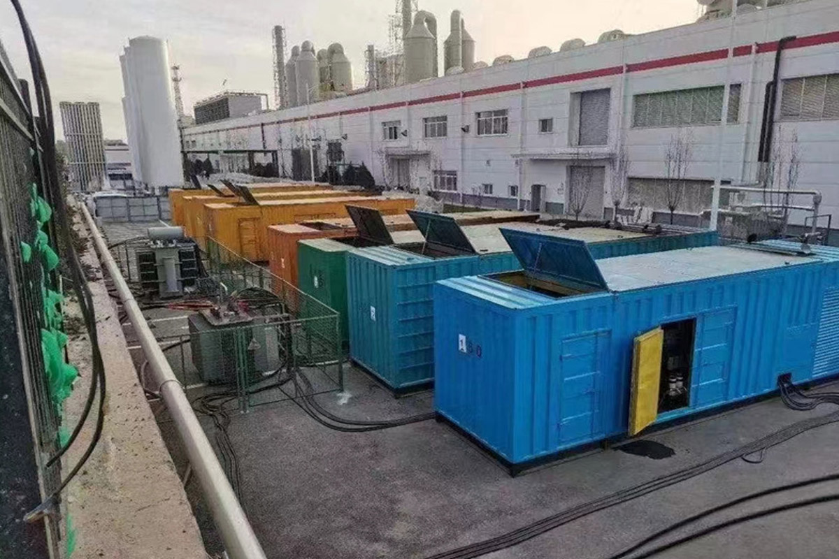 宝山发电机租赁施工现场